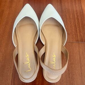 Lulus Sling Back White Flats